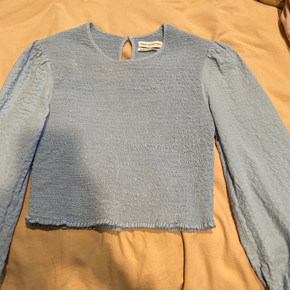 Urban Outfitters Baby Blue Ruched Blouse